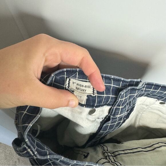 Madewell 9” High Rise Skinny Grid Pattern Windowpane Size 27 Tall - Picture 7 of 8